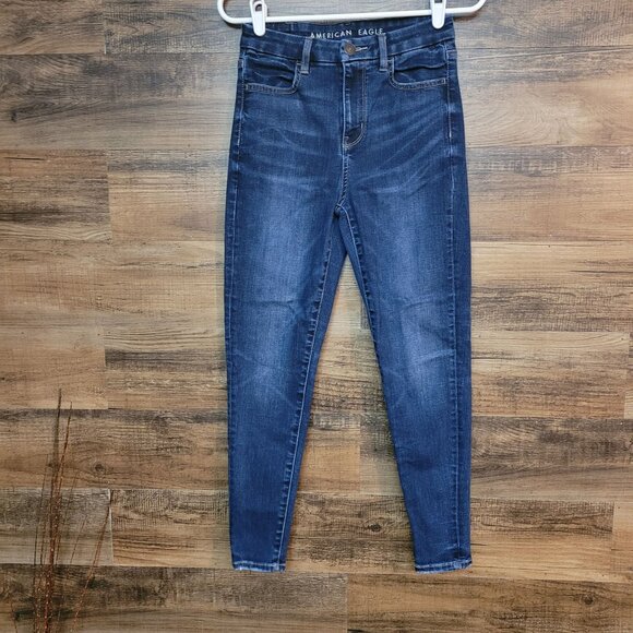American Eagle Jeans 2 S Jegging Curvy Hi Rise Next Level Stretch Dark Wash - Picture 1 of 11